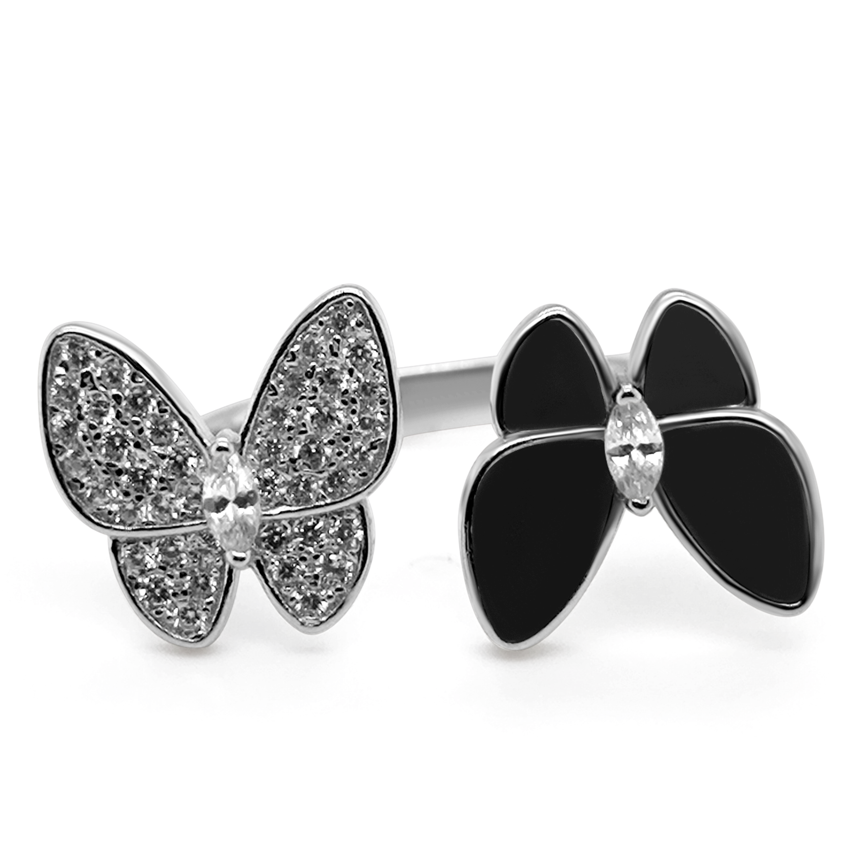 Inel Argint cu Onix și Swarovski