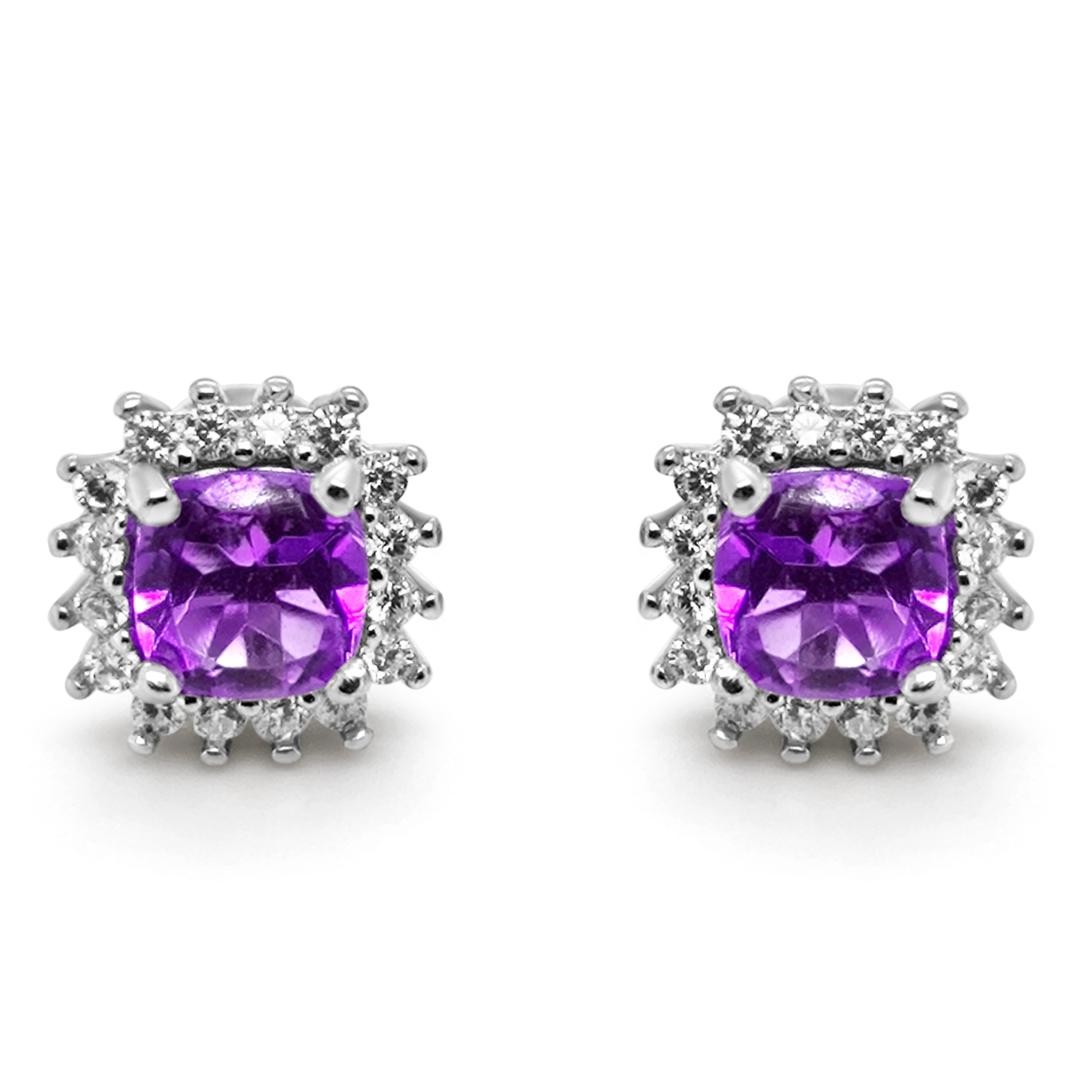 Cercei Argint cu Ametist și Swarovski