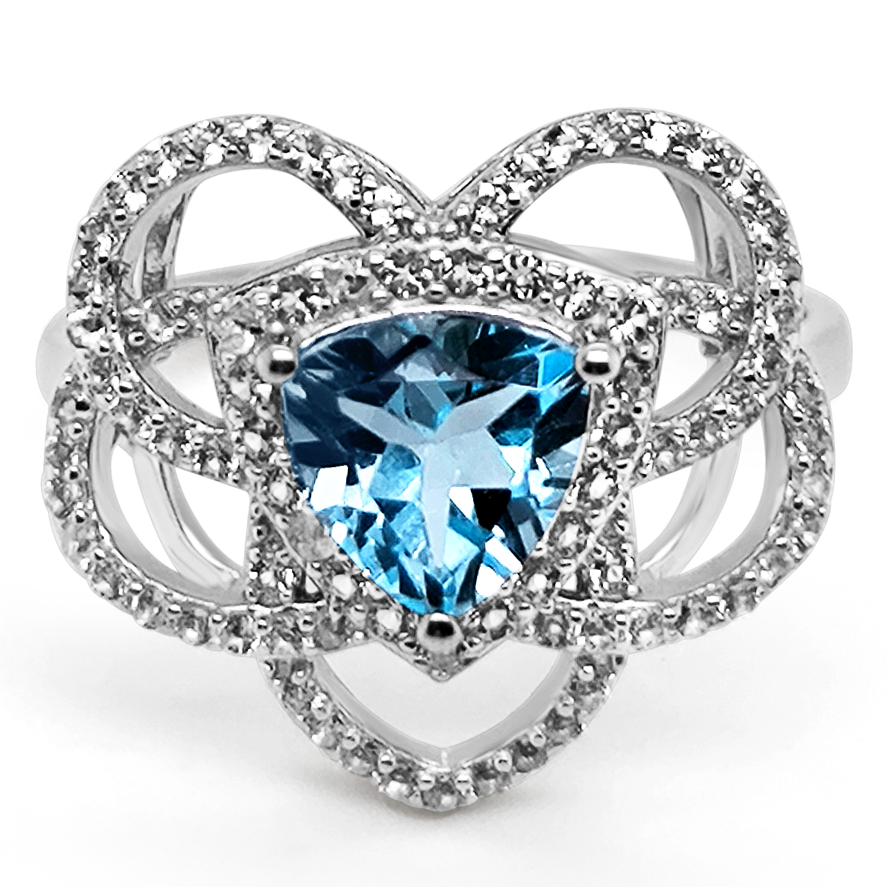 Inel Argint cu Topaz și Swarovski