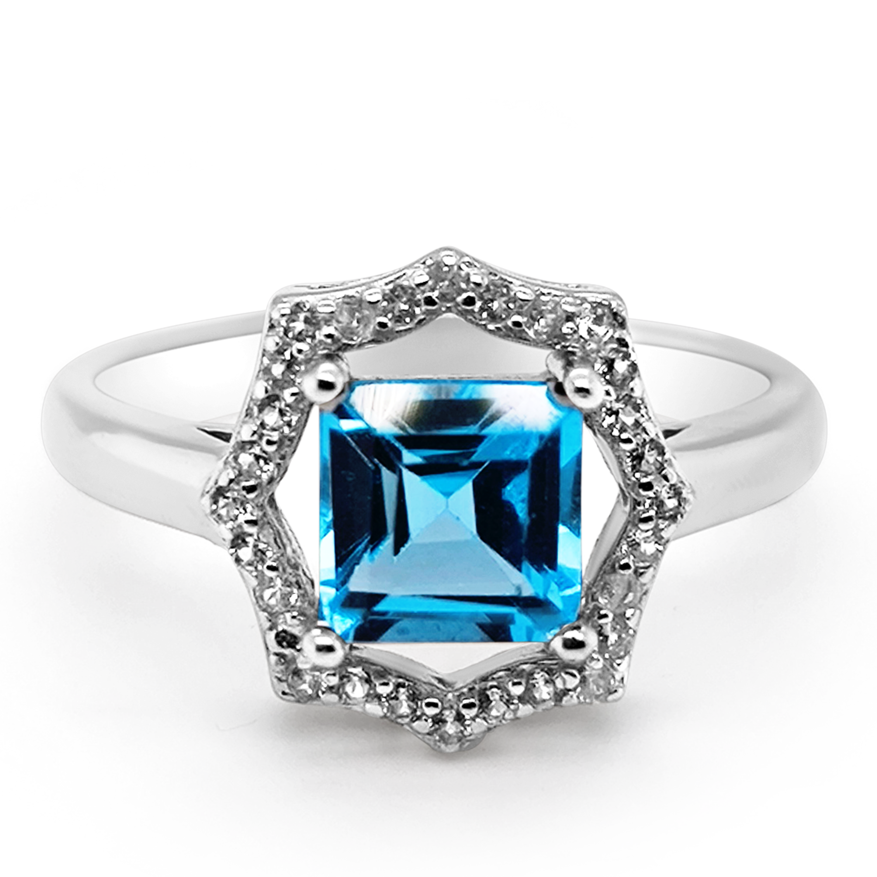 Inel Argint cu Topaz și Swarovski