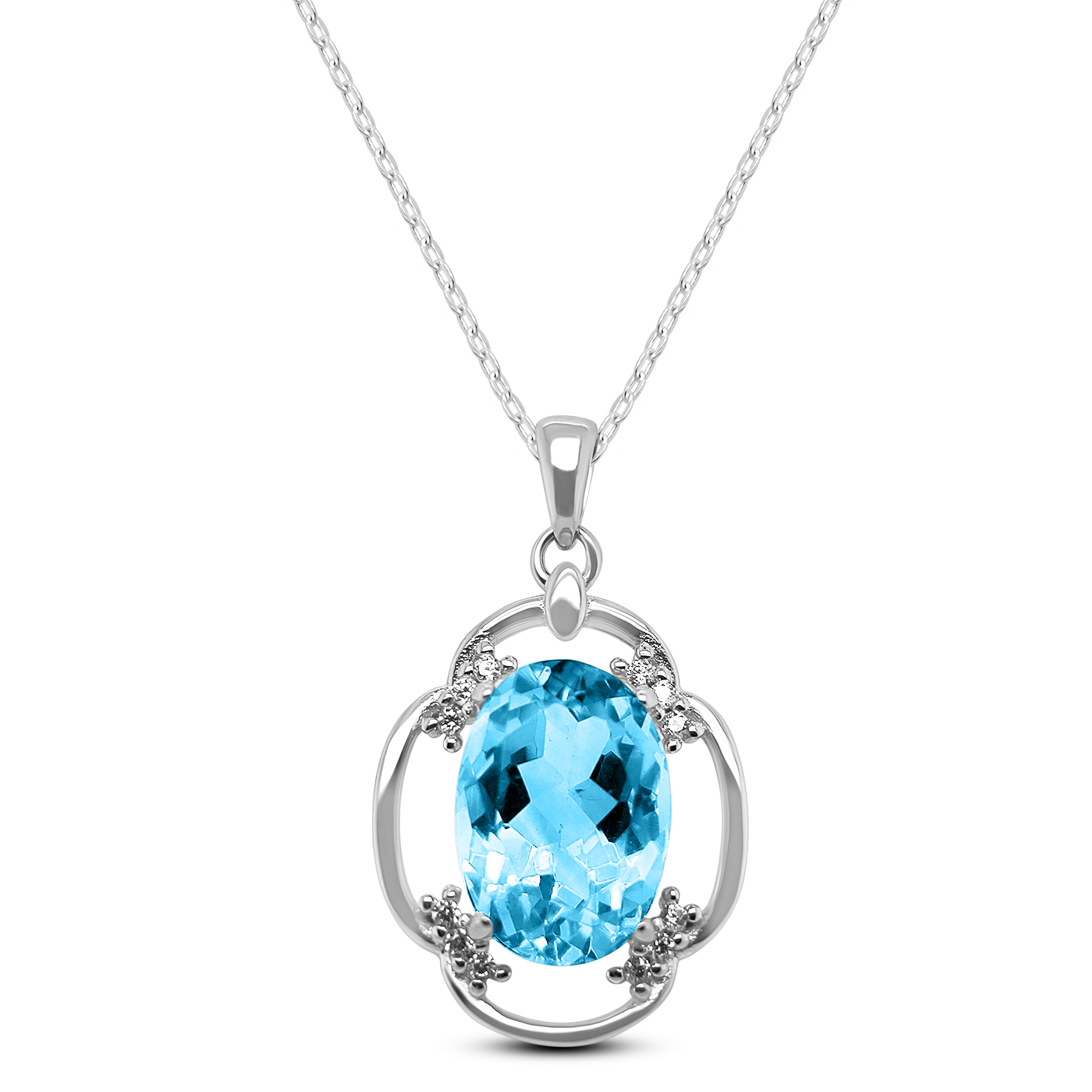 Pandantiv Argint cu Topaz și Swarovski