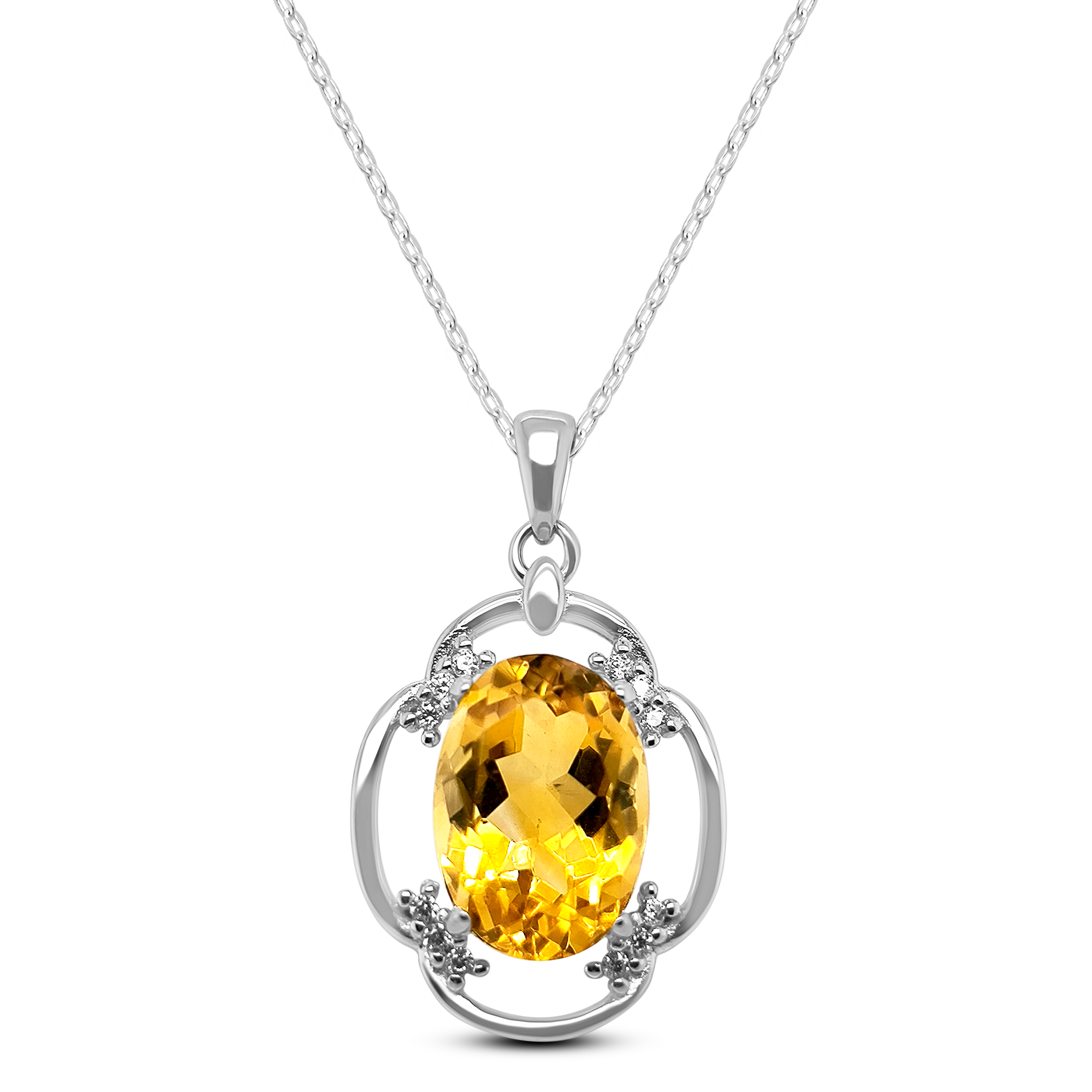 Pandantiv Argint cu Citrin și Swarovski