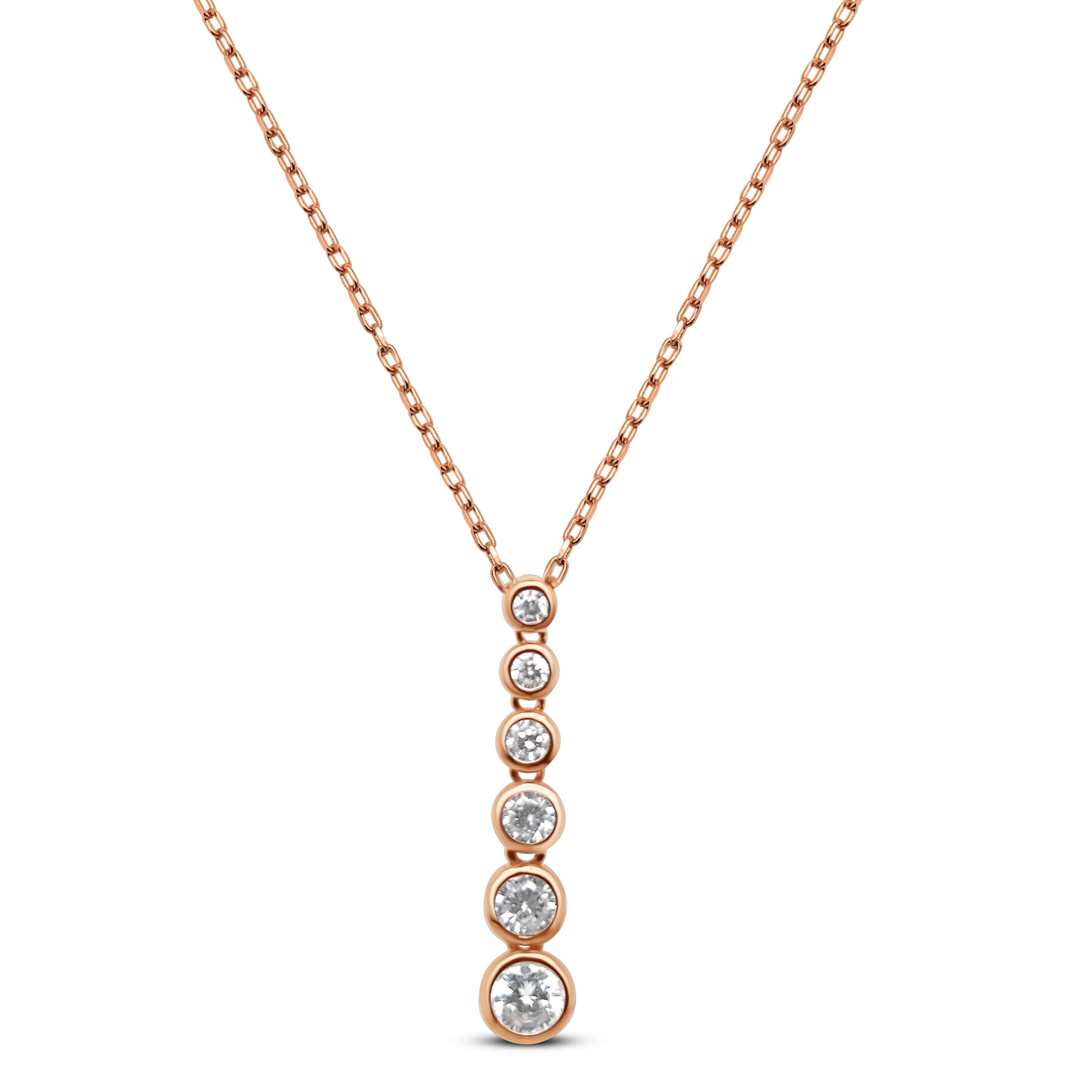 Colier Argint placat cu Aur Roz 14K și Swarovski