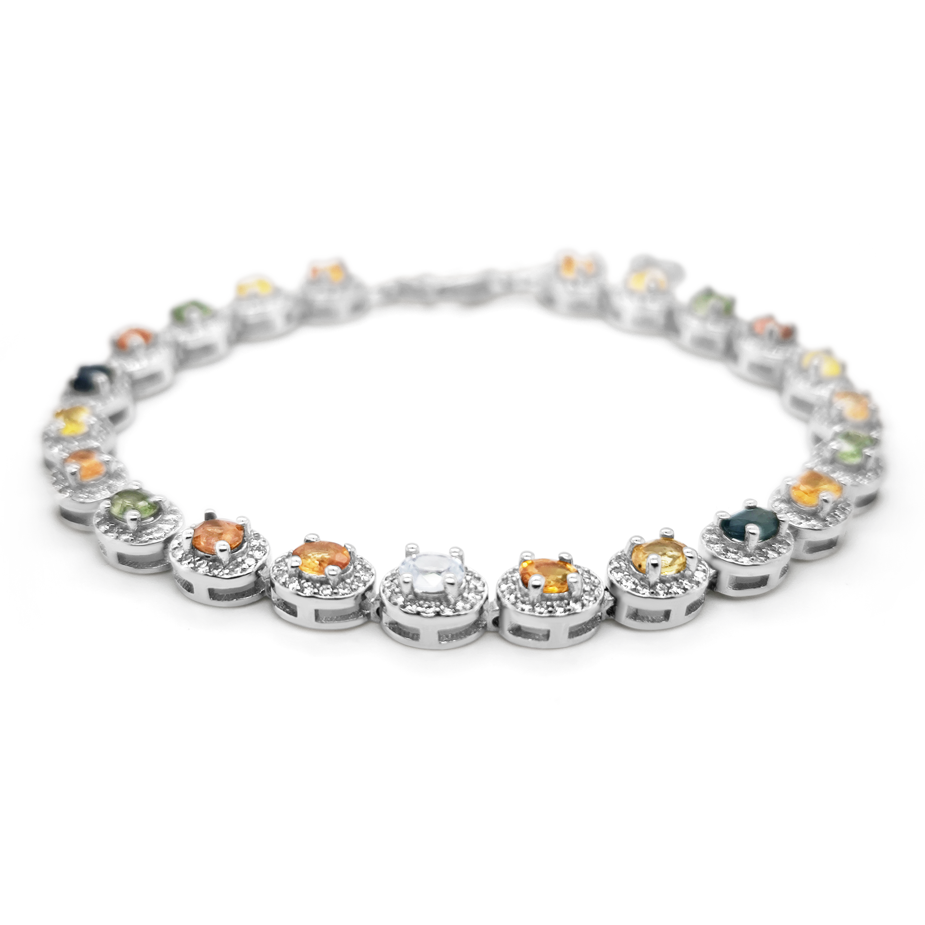 Brățară Argint cu FANCY Safire și Swarovski