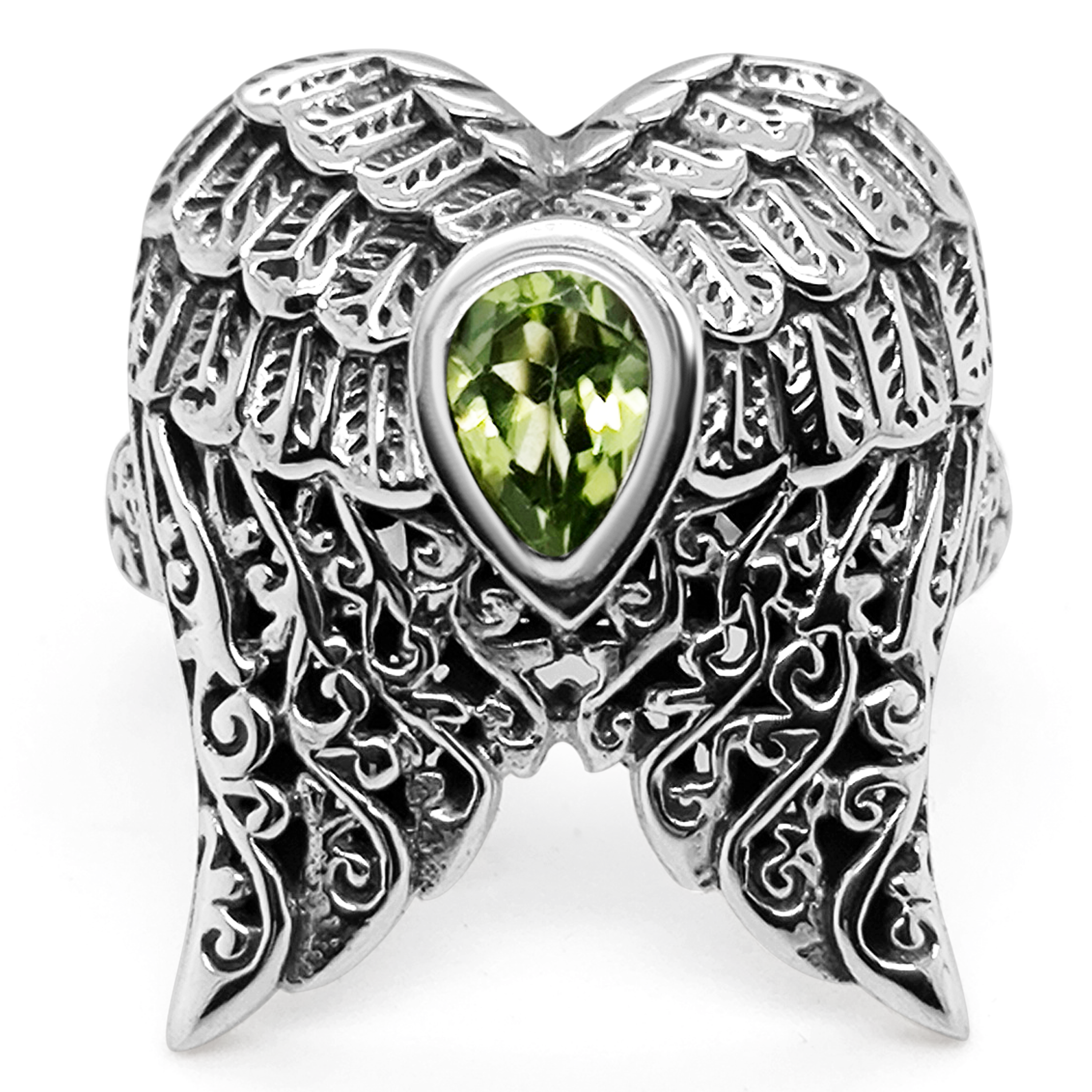 Inel Peridot Angel Wings 925