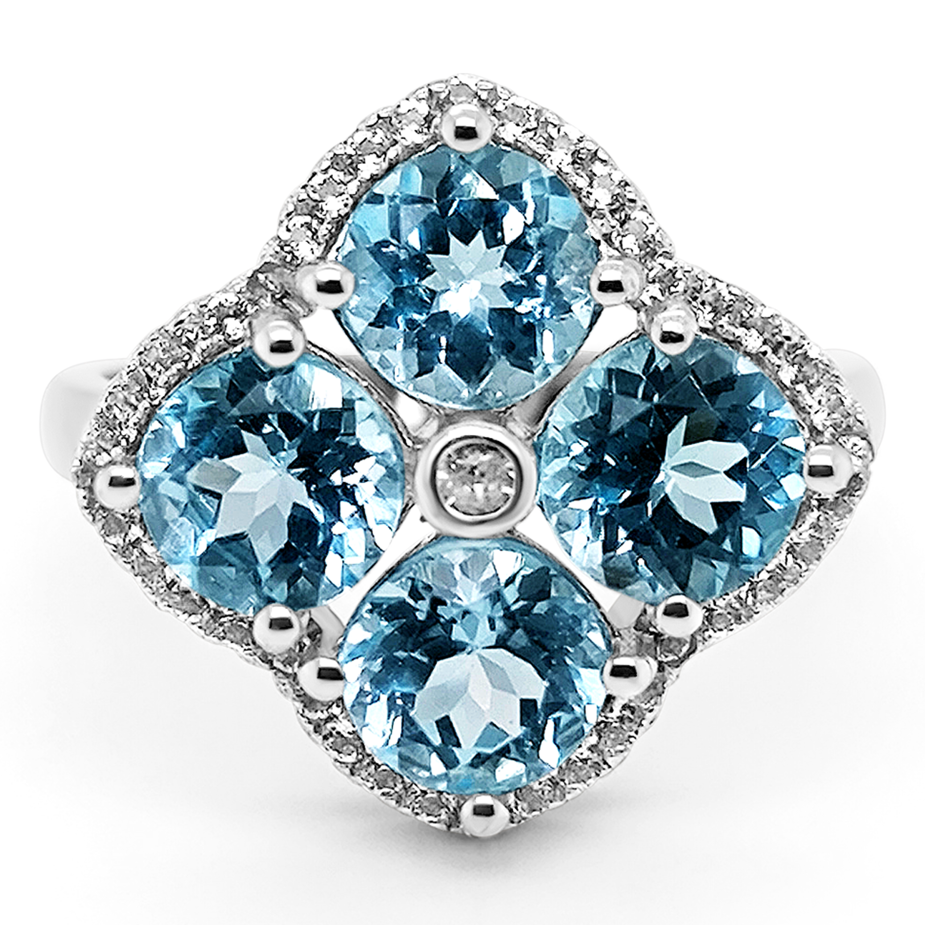 Inel Argint Topaz si Swarovski