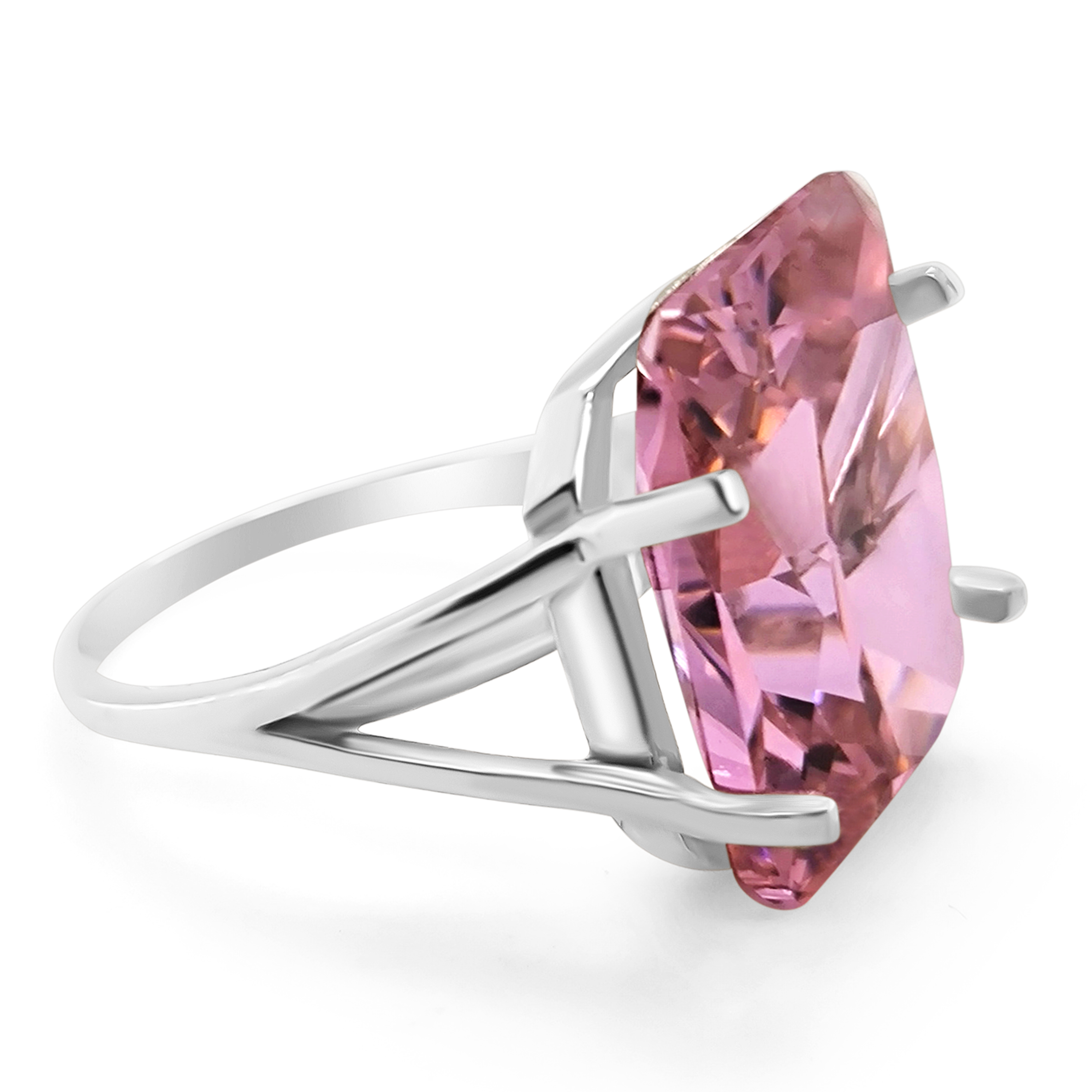 Inel Argint Cubic Zirconia Roz