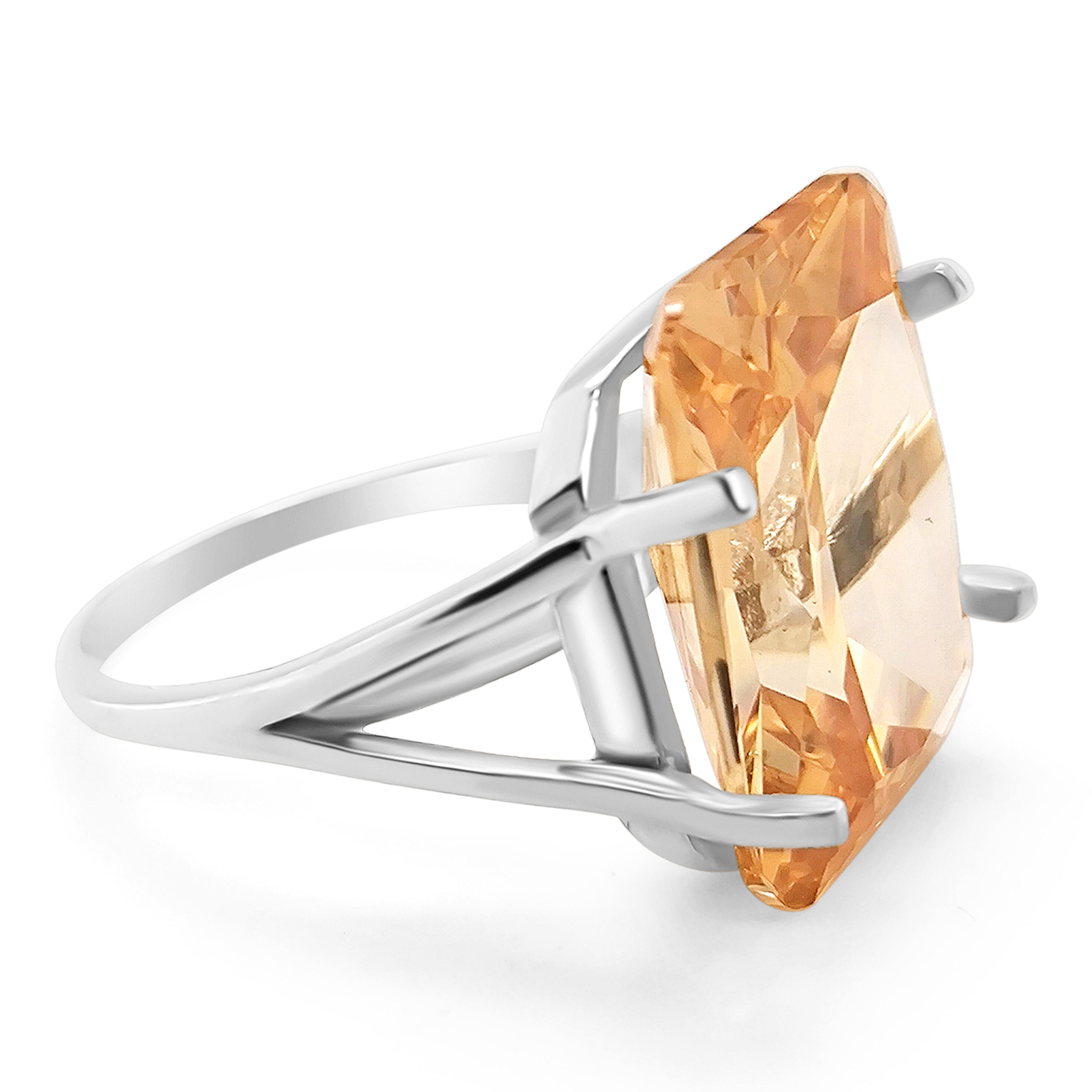 Inel Argint Cubic Zirconia Galben