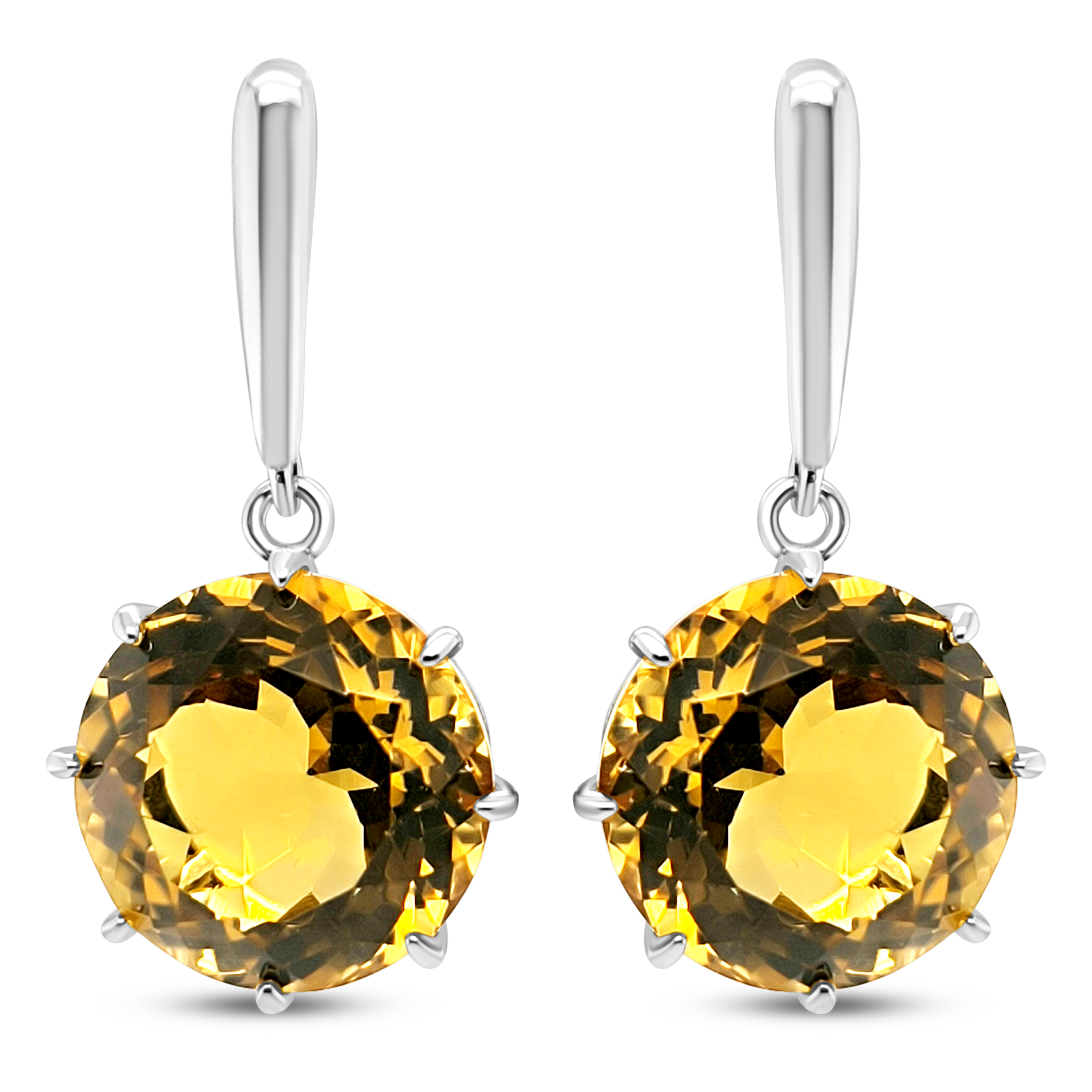 Cercei Argint cu Citrin si Swarovski