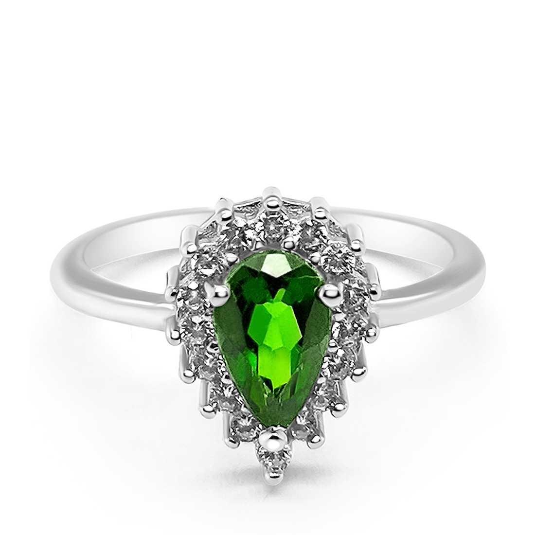 Inel Forest Drop - Argint cu Peridot și Swarovski