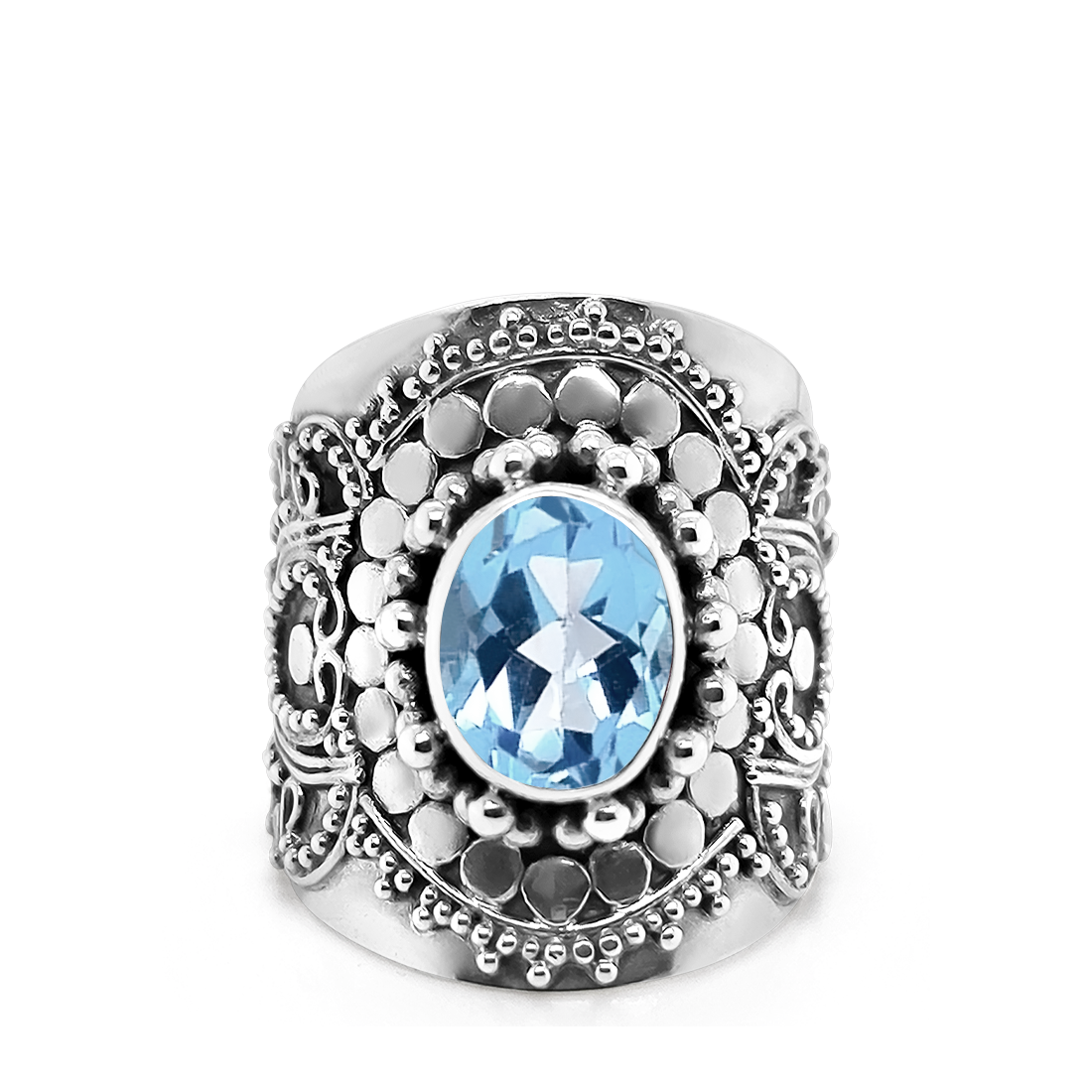 Inel Retro Topaz - Argint