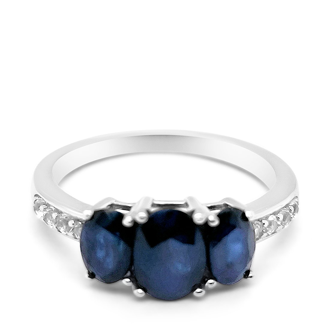 Inel Safir si Swarovski - Argint