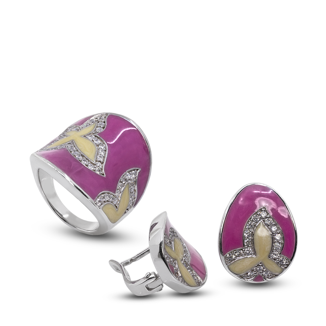 Set Inel si Cercei - Argint si Swarovski