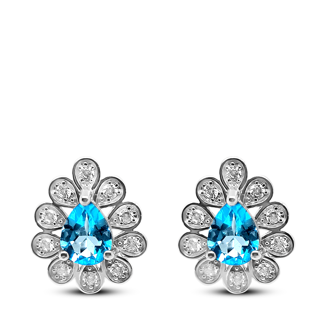Cercei Argint cu Topaz și Swarovski
