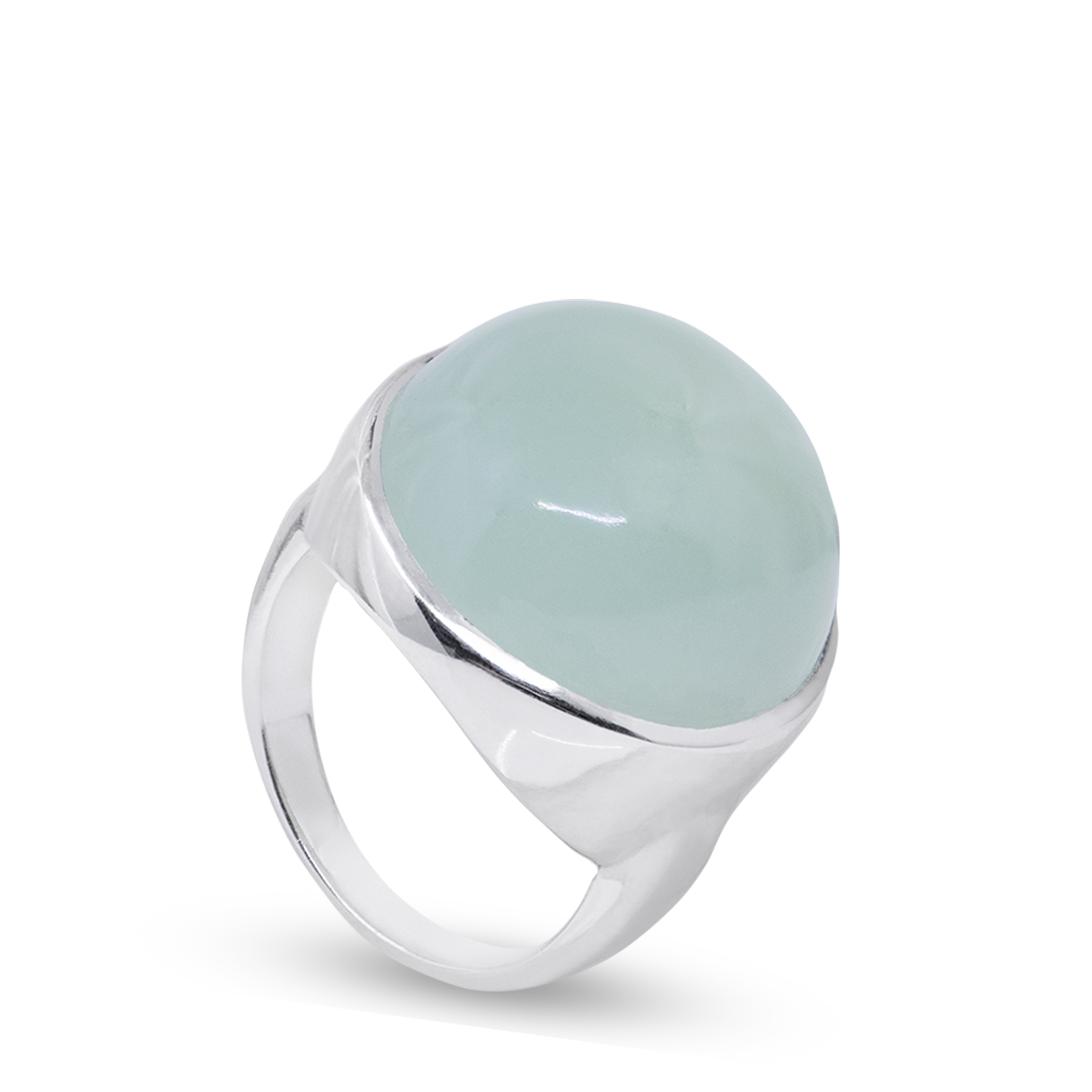 Inel Argint Prehnite Chalcedony