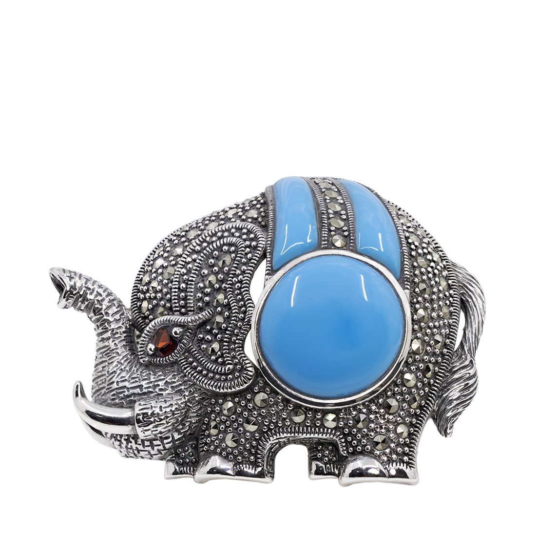 Brosa-Pandantiv cu Agata si Marcasite -Argint