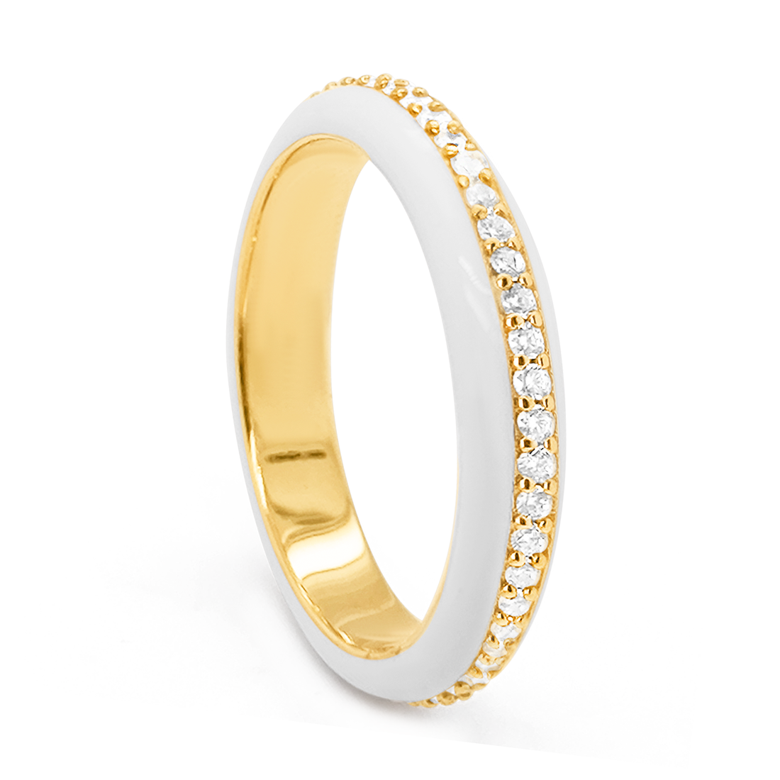 Inel Argint placat cu Aur 14K cu Swarovski și Email