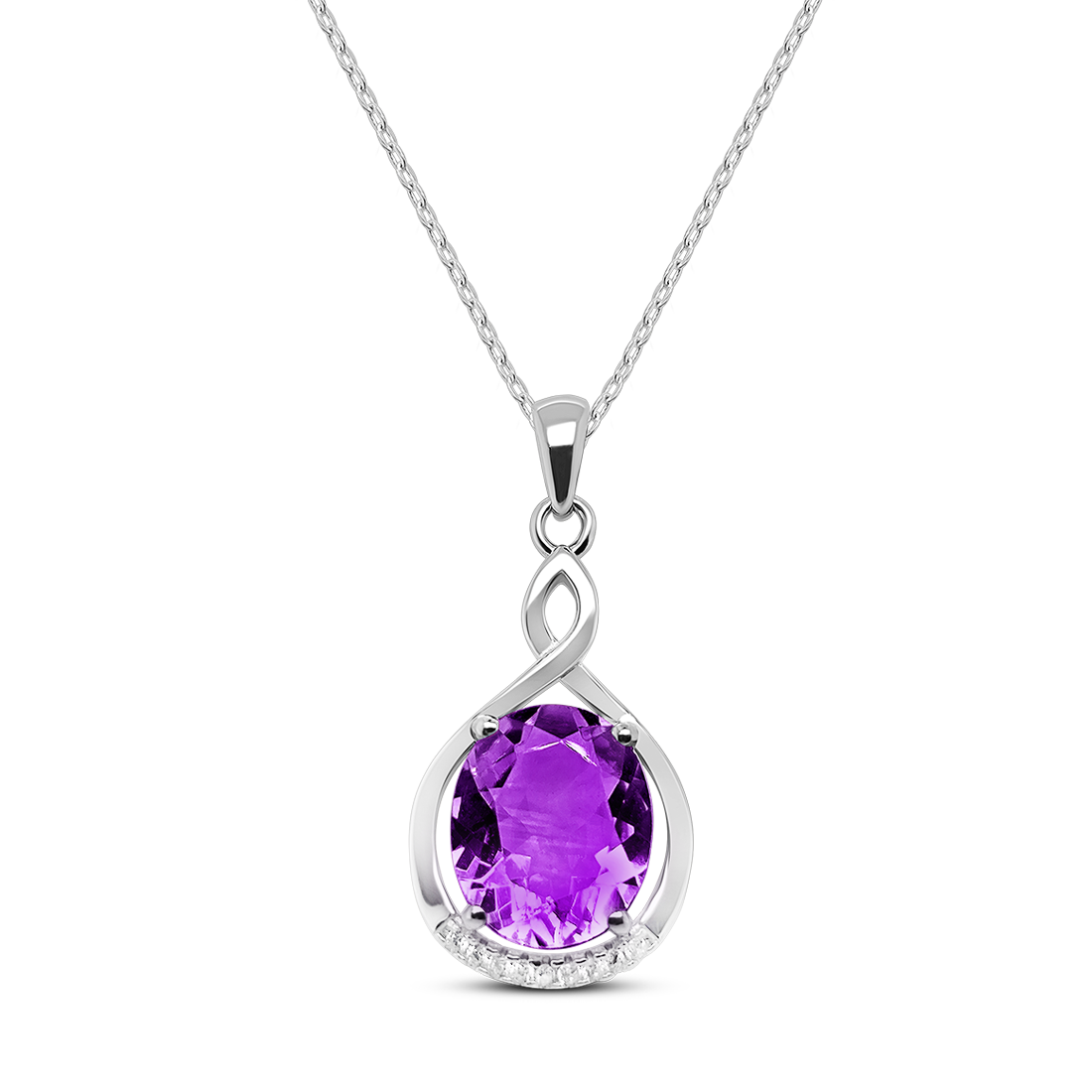 Pandantiv Argint cu Ametist și Swarovski