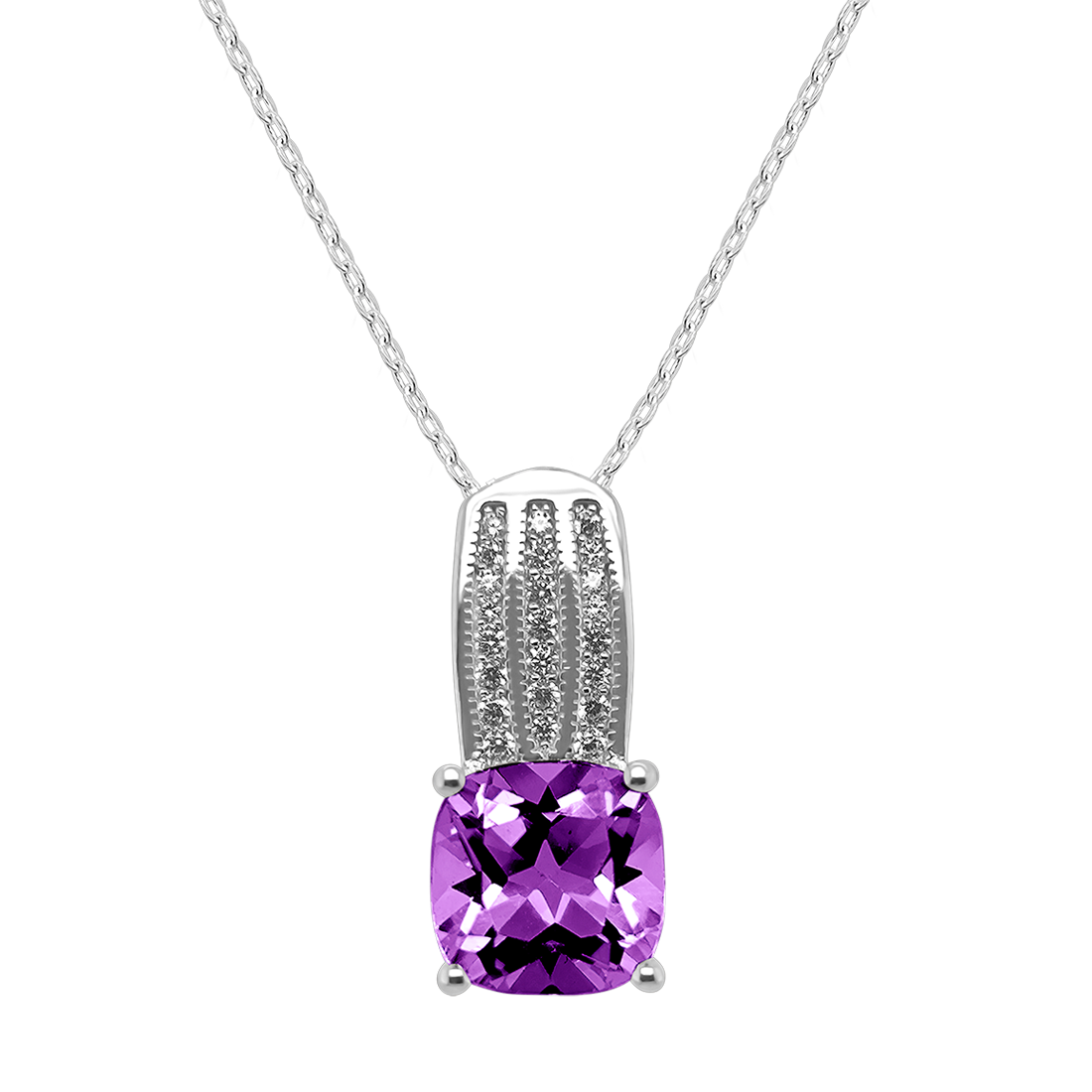 Pandantiv Argint cu Ametist și Swarovski
