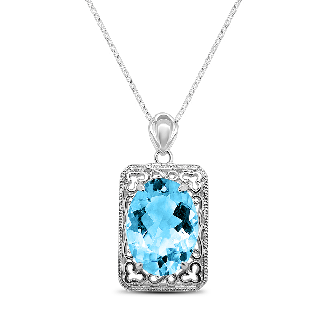 Pandantiv Argint cu Topaz și Swarovski