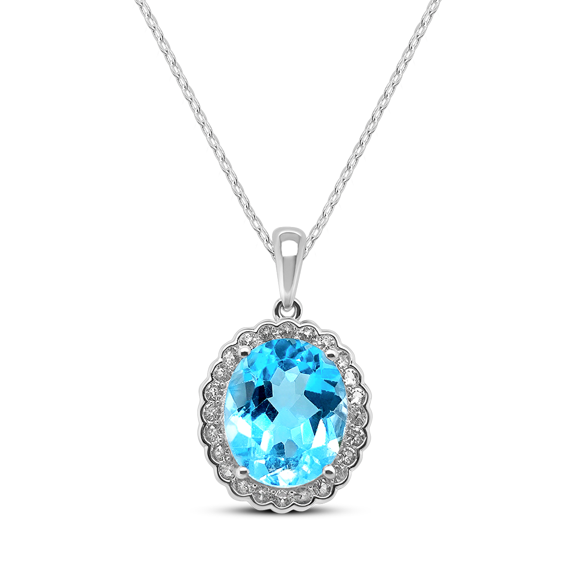 Pandantiv Argint cu Topaz și Swarovski