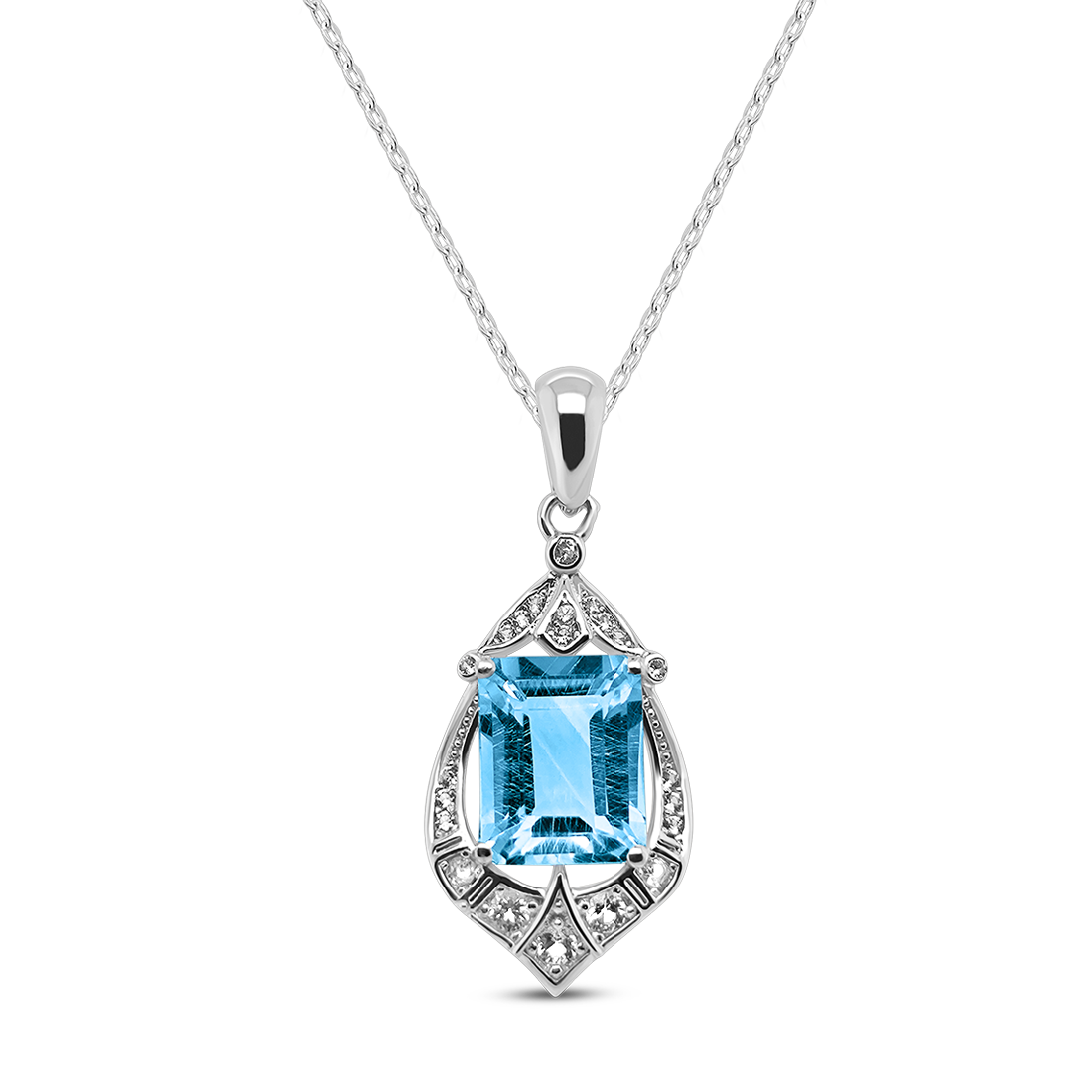 Pandantiv Argint cu Topaz și Swarovski