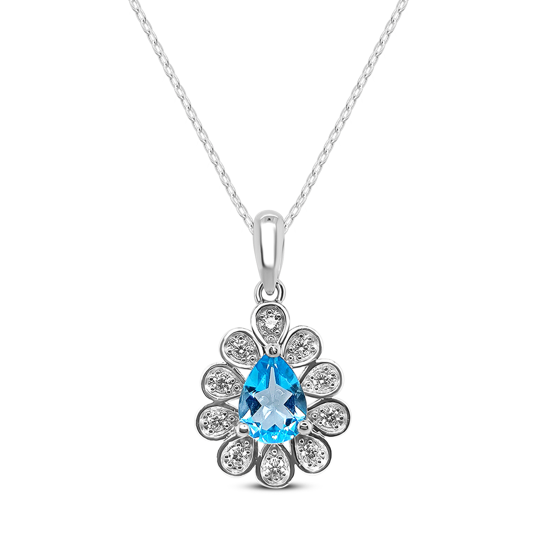 Pandantiv Argint cu Topaz și Swarovski