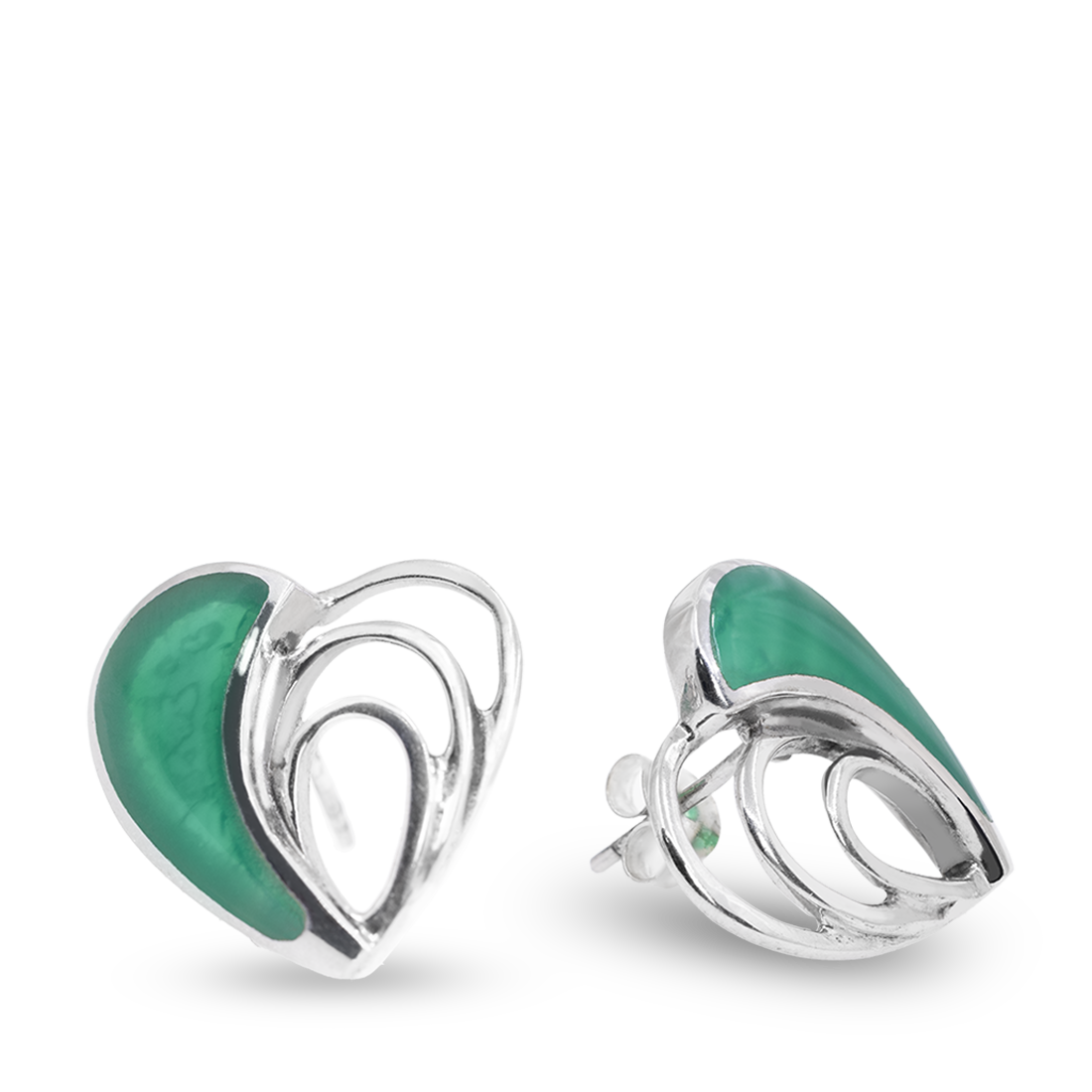 Cercei Onix Verde - Argint 925