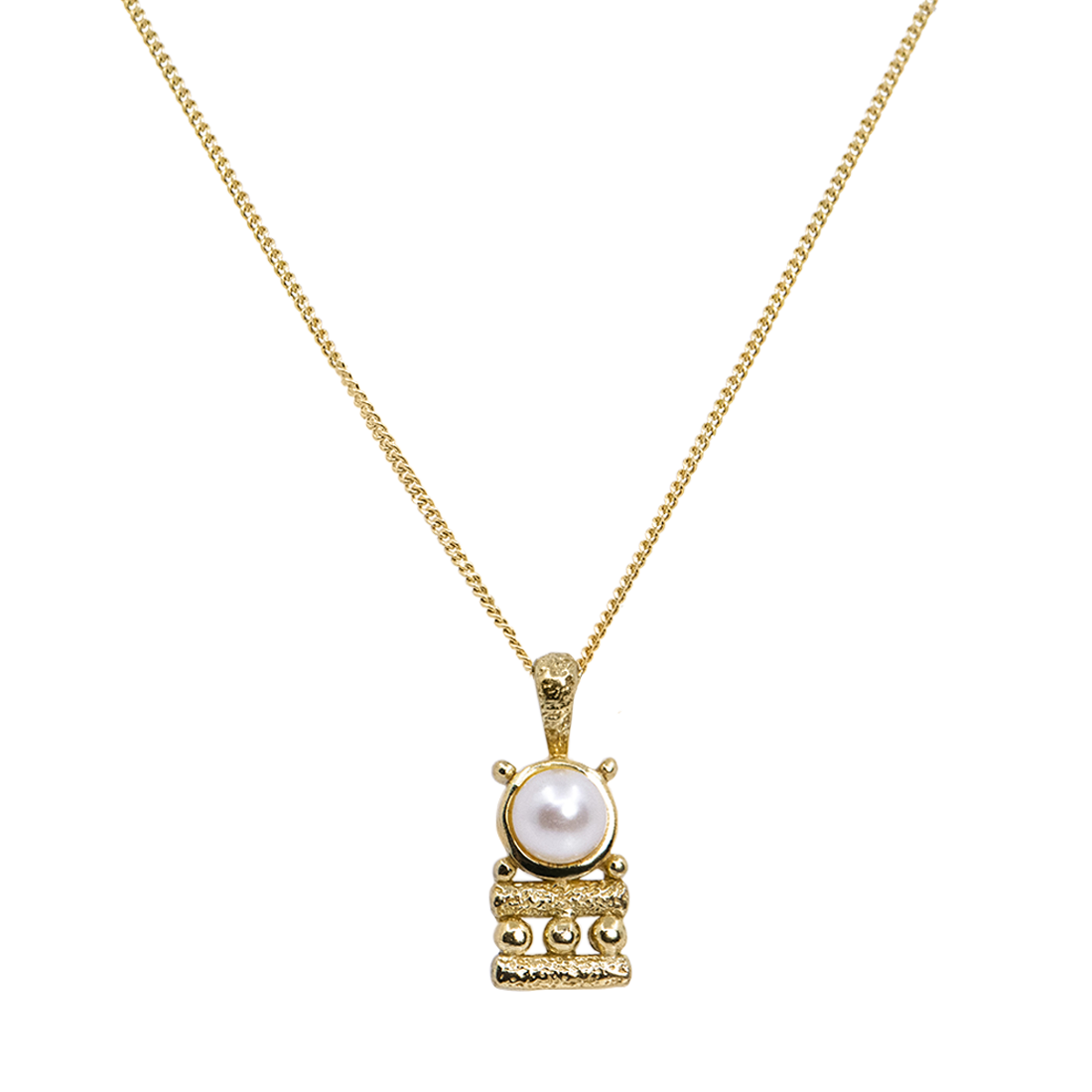 Colier Argint Placat cu Aur14k si Perla