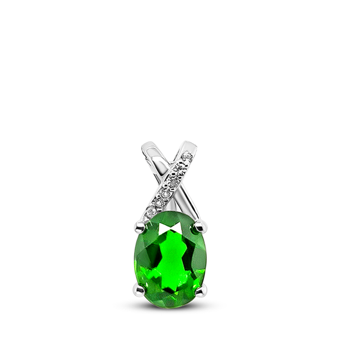 Pandantiv Lithe - Argint cu Peridot și Swarovski