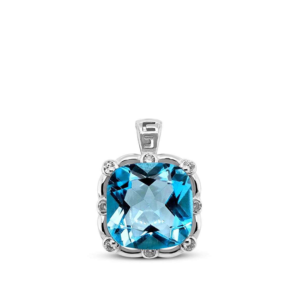 Pandantiv Argint Topaz si Swarovski