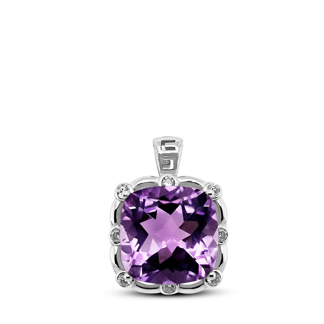 Pandantiv Argint Ametist si Swarovski