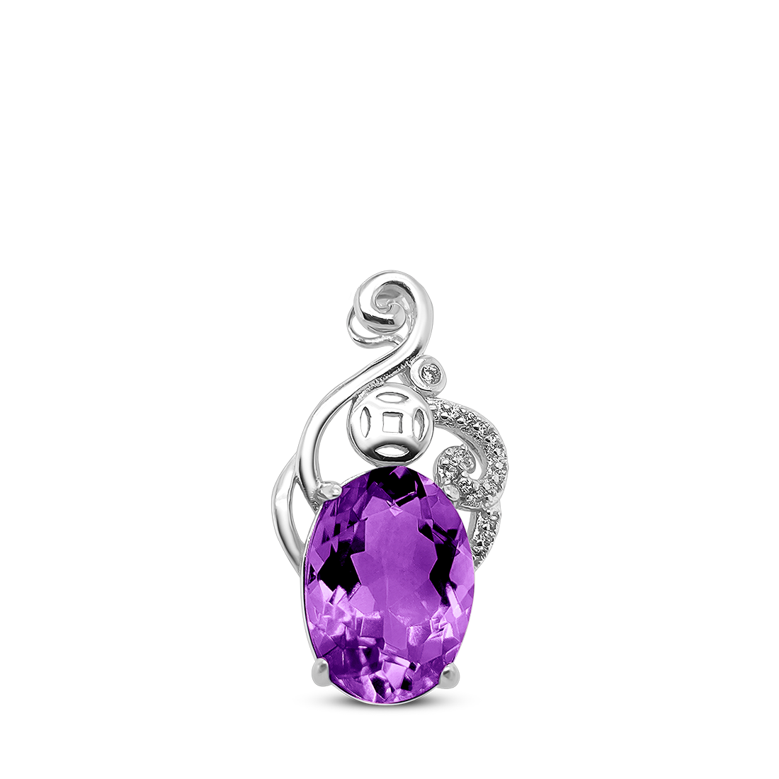 Pandantiv Argint cu ametist și Swarovski