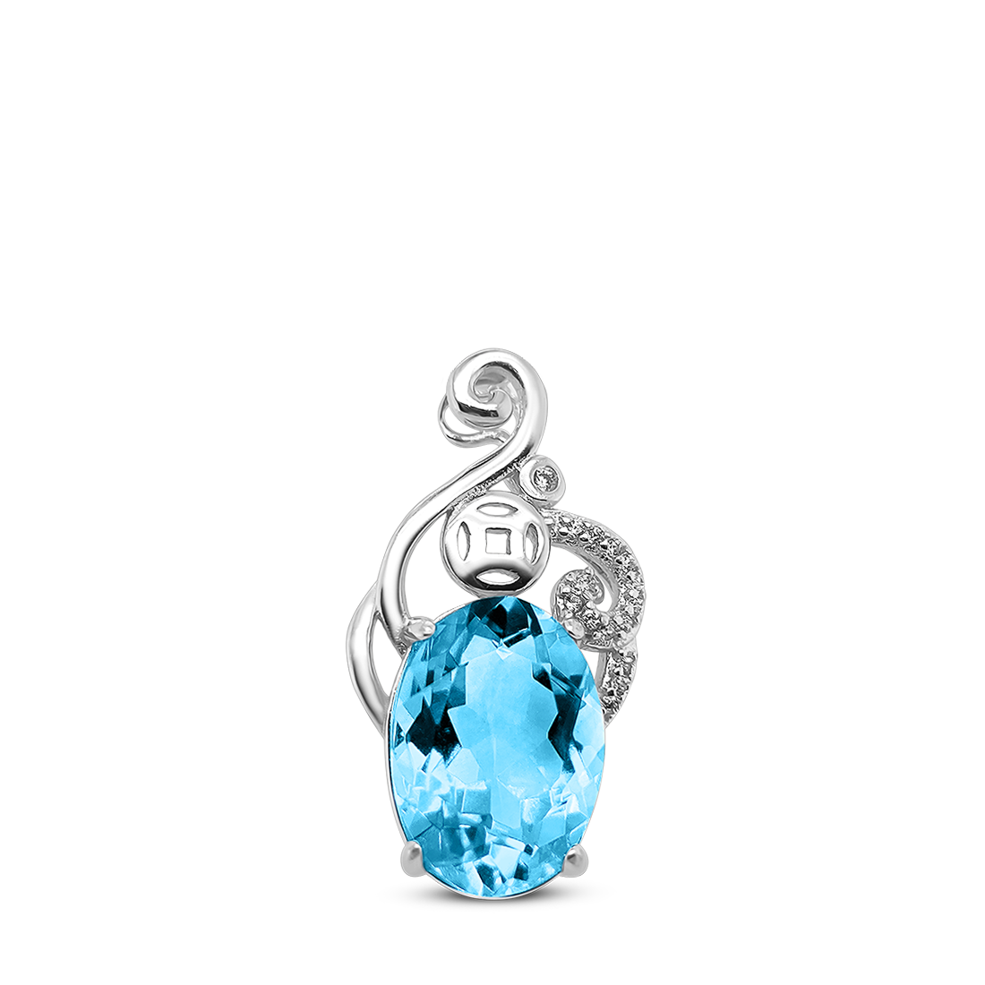 Pandantiv Argint cu Topaz și Swarovski